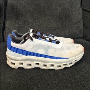 On Men's Cloud X White Blue Mesh Sz 13 Running Shoes Sneakers